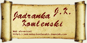 Jadranka Komlenski vizit kartica